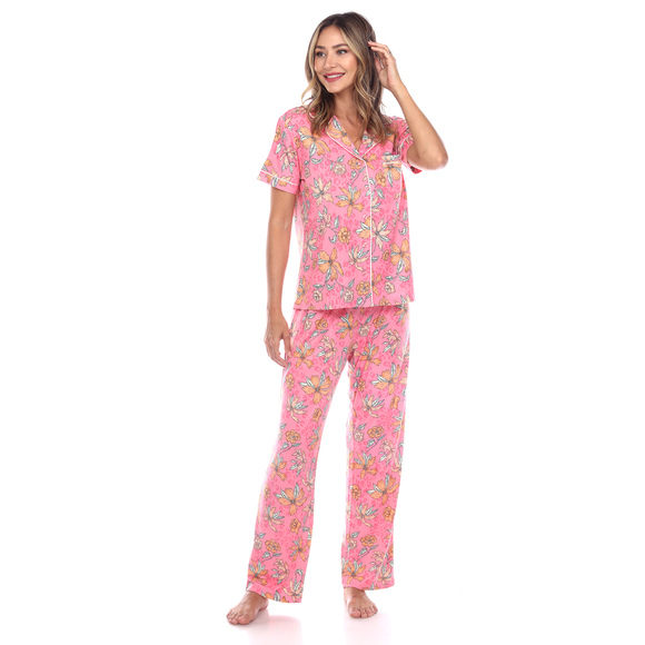 Short Sleeve & Pants Tropical Pajama Set - Picture 1 of 4
